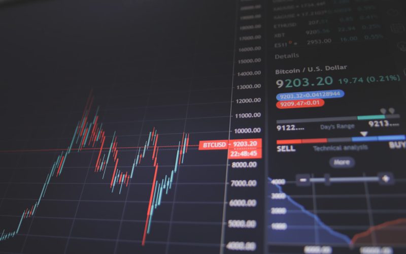 screen showing bitcoin trading chart