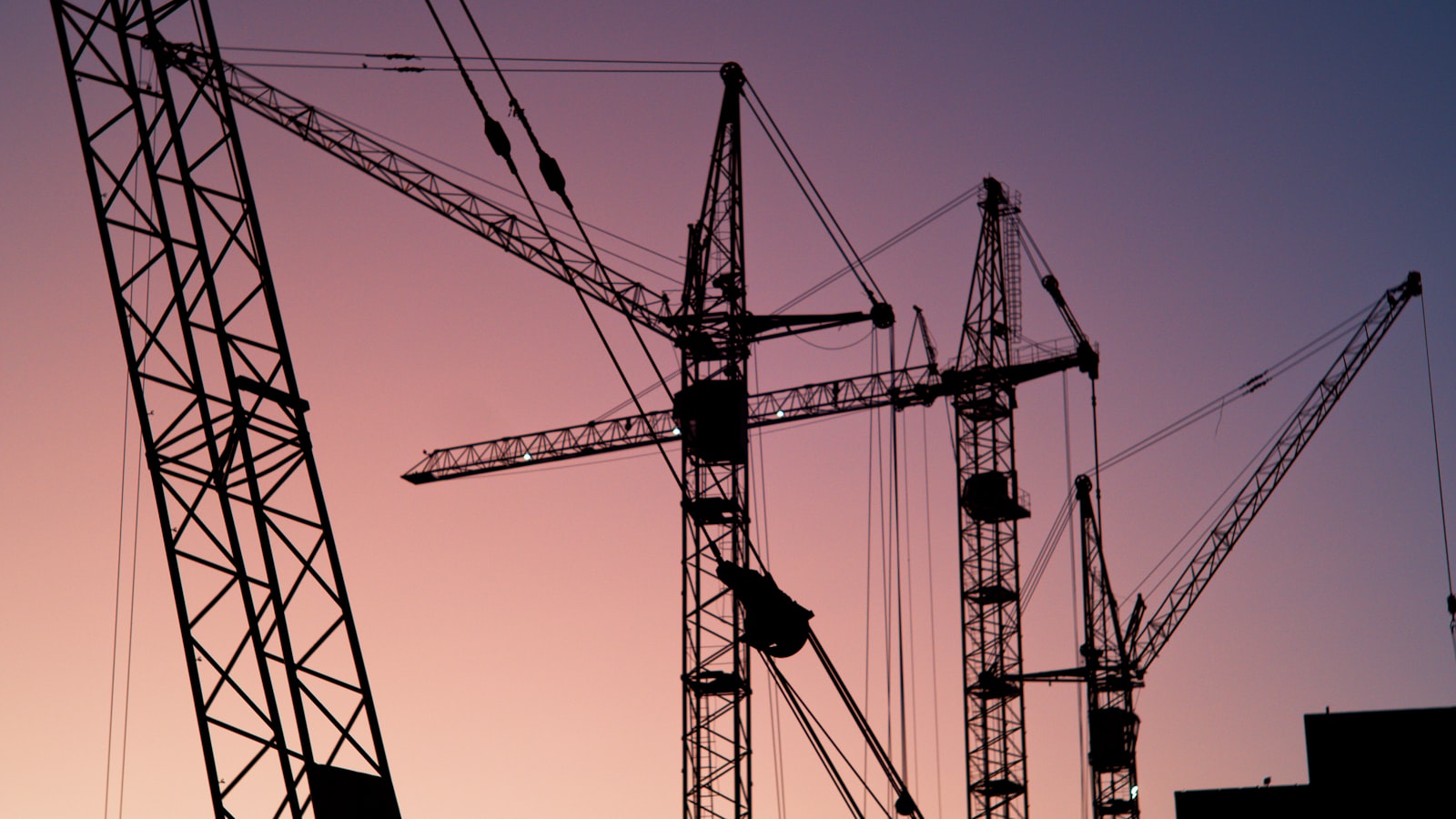 several tower cranes